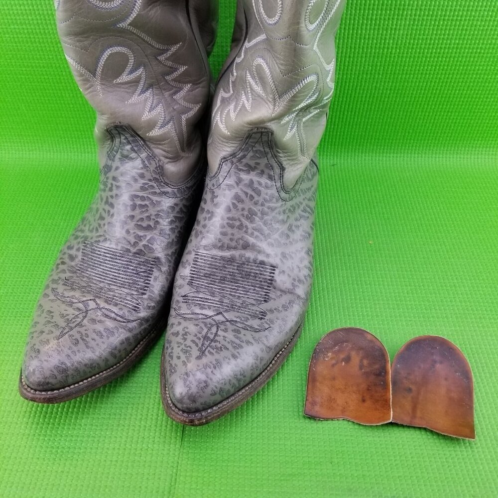✅ Mens 11.5 VTG Abilene Pointed Toe Western Cowboy Boots Gray Leather USA **READ - Picture 12 of 13